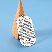 将图片加载到图库查看器,Inspirational Keychain Gift for Son Him from Mom Dad To My Son Back To School First Day of School Graduation Birthday Gifts Christmas Valentines Gift for Teen Boy Adult Son Stepson from Mother Father