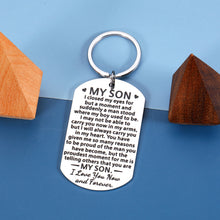 将图片加载到图库查看器,Inspirational Keychain Gift for Son Him from Mom Dad To My Son Back To School First Day of School Graduation Birthday Gifts Christmas Valentines Gift for Teen Boy Adult Son Stepson from Mother Father