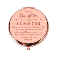 将图片加载到图库查看器,Daughter Gift from Mom Dad Rose Gold Compact Makeup Mirror Stocking Stuffers for Teen Girls Daughter in Law Gifts for Daughter Birthday Valentines Day Graduation Teen Girls Gift Ideas