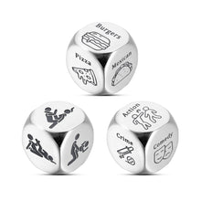 将图片加载到图库查看器,3 Pcs Food Movie Date Night Gifts for Boyfriend Girlfriend Couples Husband Wife Him Her, Funny Date Night Gift Ideas, Food Decision Dice Anniversary Christmas Valentines Day Birthday Stocking Stuffers