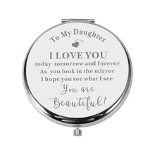 将图片加载到图库查看器,Daughter Gift from Mom Dad Compact Makeup Mirror Stuff for Teen Girls Mothers Day Present for Daughter, Daughter in Law Gifts Birthday Gifts for Daughter Graduation Gifts for Her Teen Girls Gift Ideas