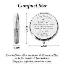 将图片加载到图库查看器,Daughter Gift from Mom Dad Compact Makeup Mirror Stuff for Teen Girls Mothers Day Present for Daughter, Daughter in Law Gifts Birthday Gifts for Daughter Graduation Gifts for Her Teen Girls Gift Ideas