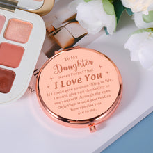 将图片加载到图库查看器,Daughter Gift from Mom Dad Rose Gold Compact Makeup Mirror Stocking Stuffers for Teen Girls Daughter in Law Gifts for Daughter Birthday Valentines Day Graduation Teen Girls Gift Ideas
