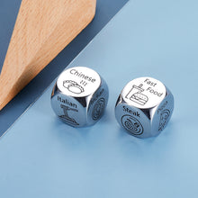 将图片加载到图库查看器,2 Pcs Anniversary Valentines Day Date Night Gifts for Couples Husband Wife 11th Steel Anniversary Food Decision Dice Gifts for Boyfriend Girlfriend Funny Gag Gifts Birthday Son Daughter Teen Boys Girl
