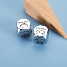 将图片加载到图库查看器,2 Pcs Anniversary Valentines Day Date Night Gifts for Couples Husband Wife 11th Steel Anniversary Food Decision Dice Gifts for Boyfriend Girlfriend Funny Gag Gifts Birthday Son Daughter Teen Boys Girl