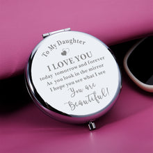 将图片加载到图库查看器,Daughter Gift from Mom Dad Compact Makeup Mirror Stuff for Teen Girls Mothers Day Present for Daughter, Daughter in Law Gifts Birthday Gifts for Daughter Graduation Gifts for Her Teen Girls Gift Ideas