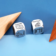 将图片加载到图库查看器,2 Pcs Food Movie Date Night Gifts for Him Her, Funny Date Night Gift Ideas Movie Food Decision Dice Gifts for Boyfriend Girlfriend Couples Husband Wife Birthday Anniversary Christmas Stocking Stuffers
