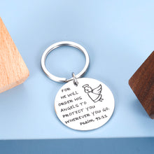 将图片加载到图库查看器,Keychains for Women, Key Chains Women, Christian Gifts for Women, Gifts for Christian Women Men, Religious Gifts, Easter Gifts for Men, Bible Gifts, He Will Order His Angels To Protect You
