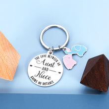 将图片加载到图库查看器,Aunt Niece Gifts Keychain Birthday Valentine thank you gifts for Auntie Niece Women Thanksgiving Christmas Pendant the Love Between an Aunt and Niece Knows No Distance Wedding Jewelry for Her