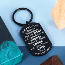 将图片加载到图库查看器,Christmas Gifts for Grandson Inspirational Keychain for Teen Boys Birthday Graduation Back to School Motivational Gifts for Kids from Grandma Grandpa Grandparents Encouragement Jewelry for Men