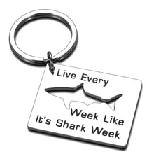 将图片加载到图库查看器,Shark Gifts for Women Inspirational Shark Keychain for Him Shark Items for Shark Lovers Divers Present for Best Friends Men Her Birthday Gift for Coworker Colleague Live Every Week Like Its Shark Week