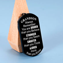将图片加载到图库查看器,Christmas Gifts for Grandson Inspirational Keychain for Teen Boys Birthday Graduation Back to School Motivational Gifts for Kids from Grandma Grandpa Grandparents Encouragement Jewelry for Men