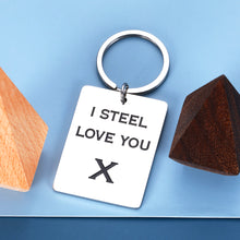 将图片加载到图库查看器,11 Years Anniversary Wedding Gifts for Him Her I Steel Love You Gifts Keychain for Husband Wife Boyfriend Girlfriend Funny Couple Marriage Gifts for Hubby Wifey Birthday Valentines Christmas Presents