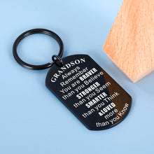 将图片加载到图库查看器,Christmas Gifts for Grandson Inspirational Keychain for Teen Boys Birthday Graduation Back to School Motivational Gifts for Kids from Grandma Grandpa Grandparents Encouragement Jewelry for Men