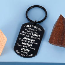 将图片加载到图库查看器,Christmas Gifts for Grandson Inspirational Keychain for Teen Boys Birthday Graduation Back to School Motivational Gifts for Kids from Grandma Grandpa Grandparents Encouragement Jewelry for Men