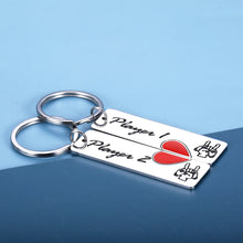 将图片加载到图库查看器,2 Pcs Funny Gamer Gifts for Men Women Valentines Day Gifts for Him Boyfriend from Her Girlfriend Couples Keychain Anniversary Birthday Christmas Gifts for Husband Wife Fiance Fiancee Player 1 Player 2