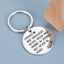 将图片加载到图库查看器,Fathers Day Gift from Daughter Dad Keychain Birthday Christmas Thanksgiving Presents Charm for Daddy Step Dad Husband from Step Daughter Wife Fathers and Daughters Never Truly Part Key Ring for Him