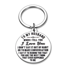 将图片加载到图库查看器,Christmas Birthday Gi-ft for Husband Him Couple Keychain for Hubby Fiance from Wife Fiancee Wedding Gifts for Groom from Bride Valentine Anniversary Gifts for Men Boyfriend from Girlfriend Women