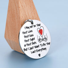 将图片加载到图库查看器,Couple Gifts-keychain For Men Boyfriend Fiance Unisex Present From Girlfriend Wife Fiancee I May Not Be Your First Love Anniversary Valentine's Day Birthday Pendant for Him Her Keyring