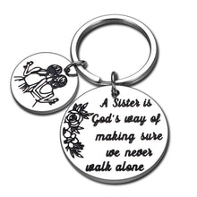 将图片加载到图库查看器,Sister Birthday Gifts Keychain for Women BFF from Best Friend Christmas New Year Thank you Jewelry Pendant a Sister Is God's Way of Making Sure Key Ring Graduation Present for Teen Girls Her Female