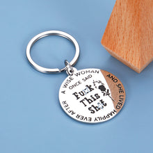将图片加载到图库查看器,Funny Gifts Keychains for Women Girls Inspirational Christmas Birthday Present for Her Best Friends Sisters Besties Key Ring A Wise Woman Once Said Graduation Charm for Daughter from Dad Mom Family