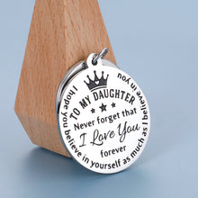 将图片加载到图库查看器,Christmas Gifts to My Daughter Inspirational Keychain for Teen Girls Valentine Birthday Graduation Present Encouraging Key Ring for Women Her from Mom Dad Family Never Forget That I Love You Jewelry