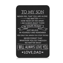将图片加载到图库查看器,To My Son Birthday Graduation Valentines Gifts Inspirational Wallet Insert Card for Son from Daddy Step Dad Back to School Christmas Present for Teen Boys Weeding Gift for Groom Him Men