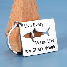 将图片加载到图库查看器,Shark Gifts for Women Inspirational Shark Keychain for Him Shark Items for Shark Lovers Divers Present for Best Friends Men Her Birthday Gift for Coworker Colleague Live Every Week Like Its Shark Week