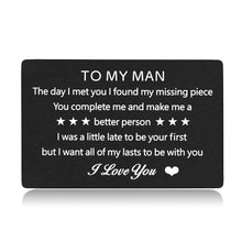 将图片加载到图库查看器,To My Man Wallet Insert Card I Love You Gifts for Boyfriend Husband Anniversary Birthday Gifts for Him from Girlfriend Wife Engagement Wedding Gift Card for Groom Fiance from Bride Fiancee