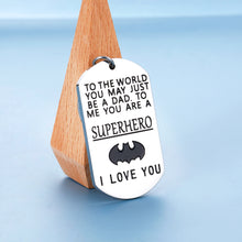 将图片加载到图库查看器,Dad Birthday Gift Keychain Christmas Father's Day Gifts from Kids Key Ring for Daddy Step Dad Husband Dad to Be from Daughter Son Wife Valentine Anniversary Gift for Men Him Superhero I Love You