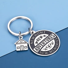将图片加载到图库查看器,Housewarming Gift Keychain for New Homeowners Neighbors Moving in First Home Present from Friends Realtors New Home New Adventures New Memories Keyring Pendant for Him Her