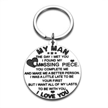 将图片加载到图库查看器,To My Man Christmas Valentine Gifts I Love You Birthday Couple Keychain Anniversary Present for Boyfriend Men Husband from Girlfriend Women Wife Wedding Gift Groom Fiance Him from Bride Fiancee Her