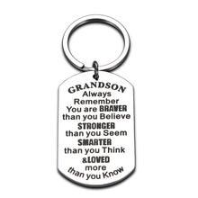 将图片加载到图库查看器,Grandson Gifts from Grandma Grandpa Christmas Gifts for Teenage Boys Inspirational Gifts for Men Kids Teen Him Keychain Birthday Graduation Back to School Stocking Stuffers for Boys Motivational Gifts