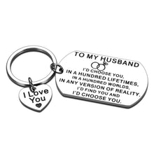 将图片加载到图库查看器,Christmas Gifts for Husband from Wife Stocking Stuffers for Men Hubby I Love You Gifts Keychain Him Boyfriend Anniversary Valentine Gifts for Fiancé Birthday Wedding Gifts for Groom from Women Bride