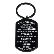 将图片加载到图库查看器,Christmas Gifts for Grandson Inspirational Keychain for Teen Boys Birthday Graduation Back to School Motivational Gifts for Kids from Grandma Grandpa Grandparents Encouragement Jewelry for Men