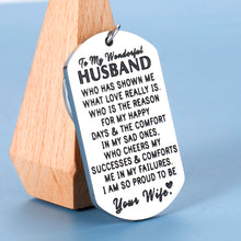 将图片加载到图库查看器,Christmas Gifts for Husband from Wife Anniversary Keychain for Men Hubby Valentines Gifts for Him Boyfriend Mens Wedding Birthday Gifts for Groom Fiance from Fiancee Bride Engagement Present Jewelry