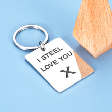 将图片加载到图库查看器,11 Years Anniversary Wedding Gifts for Him Her I Steel Love You Gifts Keychain for Husband Wife Boyfriend Girlfriend Funny Couple Marriage Gifts for Hubby Wifey Birthday Valentines Christmas Presents
