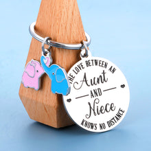 将图片加载到图库查看器,Aunt Niece Gifts Keychain Birthday Valentine thank you gifts for Auntie Niece Women Thanksgiving Christmas Pendant the Love Between an Aunt and Niece Knows No Distance Wedding Jewelry for Her