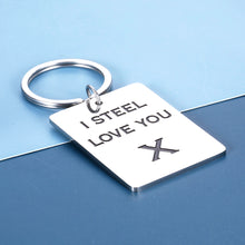 将图片加载到图库查看器,11 Years Anniversary Wedding Gifts for Him Her I Steel Love You Gifts Keychain for Husband Wife Boyfriend Girlfriend Funny Couple Marriage Gifts for Hubby Wifey Birthday Valentines Christmas Presents