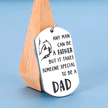 将图片加载到图库查看器,Dad Gifts from Daughter Son Fathers Day Gift Keychain for Men Husband Daddy from Wife Kids Anniversary Birthday Gift for Papa Step Dad Any Man Can Be a Father Pendant Jewelry