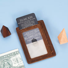 将图片加载到图库查看器,To My Son Birthday Graduation Valentines Gifts Inspirational Wallet Insert Card for Son from Daddy Step Dad Back to School Christmas Present for Teen Boys Weeding Gift for Groom Him Men