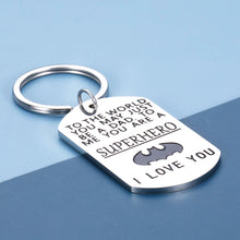 将图片加载到图库查看器,Dad Birthday Gift Keychain Christmas Father's Day Gifts from Kids Key Ring for Daddy Step Dad Husband Dad to Be from Daughter Son Wife Valentine Anniversary Gift for Men Him Superhero I Love You