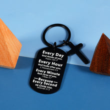 将图片加载到图库查看器,Christian Gifts for Women Christmas Keychain Religious gifts Son Boys Kids Friends Inspirational Gifts Spiritual gifts for Women Teens Grandson Birthday Valentines Sympathy Gift Baptism Gifts for Girl