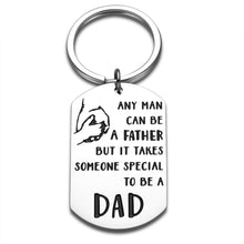 将图片加载到图库查看器,Dad Gifts from Daughter Son Fathers Day Gift Keychain for Men Husband Daddy from Wife Kids Anniversary Birthday Gift for Papa Step Dad Any Man Can Be a Father Pendant Jewelry