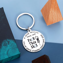 将图片加载到图库查看器,Funny Gifts Keychains for Women Girls Inspirational Christmas Birthday Present for Her Best Friends Sisters Besties Key Ring A Wise Woman Once Said Graduation Charm for Daughter from Dad Mom Family