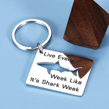 将图片加载到图库查看器,Shark Gifts for Women Inspirational Shark Keychain for Him Shark Items for Shark Lovers Divers Present for Best Friends Men Her Birthday Gift for Coworker Colleague Live Every Week Like Its Shark Week
