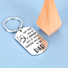 将图片加载到图库查看器,Dad Gifts from Daughter Son Fathers Day Gift Keychain for Men Husband Daddy from Wife Kids Anniversary Birthday Gift for Papa Step Dad Any Man Can Be a Father Pendant Jewelry