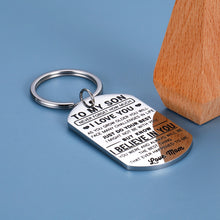 将图片加载到图库查看器,Inspirational Gifts to My Son Keychain from Mom Never Forget How Much I Love You Birthday Christmas Graduation Gift for Boys Teens Coming-of-age Back to School Pendant from Mother in Law Stepmother