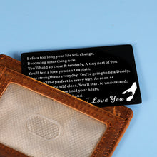 将图片加载到图库查看器,New Dad Wallet Insert Card Father to Be Fathers Day Gift for Men from Wife Pregnancy Baby Announcement Gifts for Him Fiance New Father Soon to Be Daddy First Time Dads Gifts from New Mommy Christmas