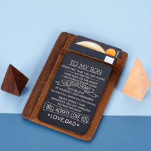 将图片加载到图库查看器,To My Son Birthday Graduation Valentines Gifts Inspirational Wallet Insert Card for Son from Daddy Step Dad Back to School Christmas Present for Teen Boys Weeding Gift for Groom Him Men